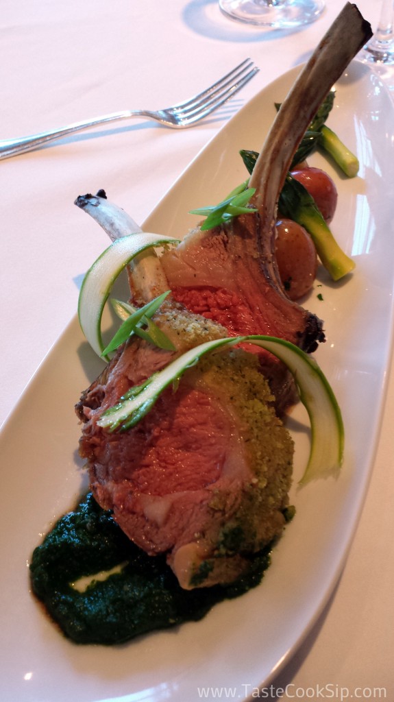 Parsley Crusted Rack of Lamb with Mint Pesto