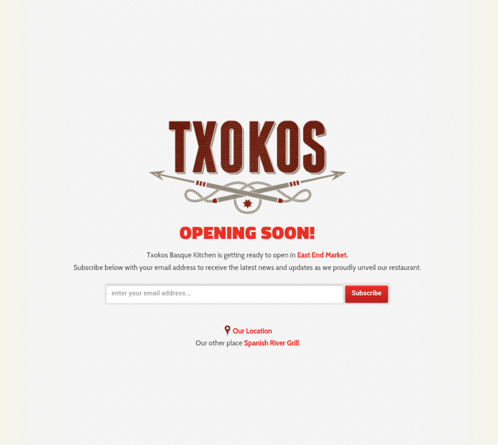 Join Txokos emails list for future news, features and special events. 