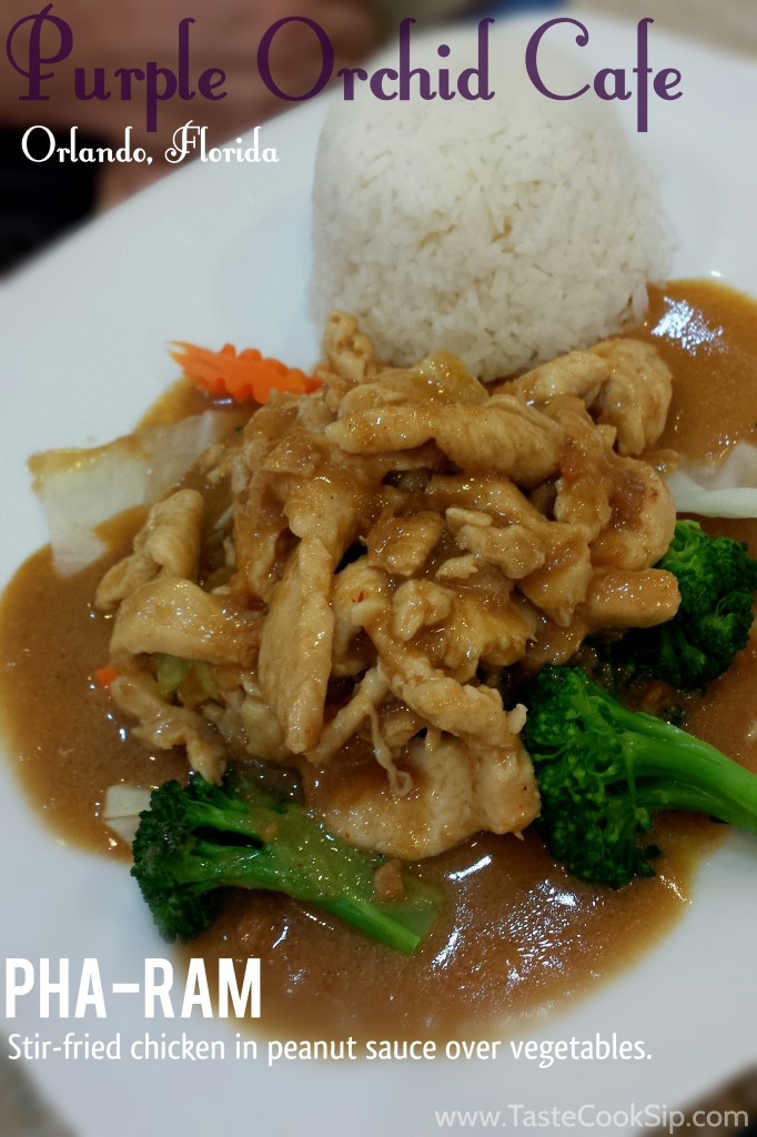 Pha-Ram, pictured with chicken. Guests can choose from chicken, pork or beef and level of spice.