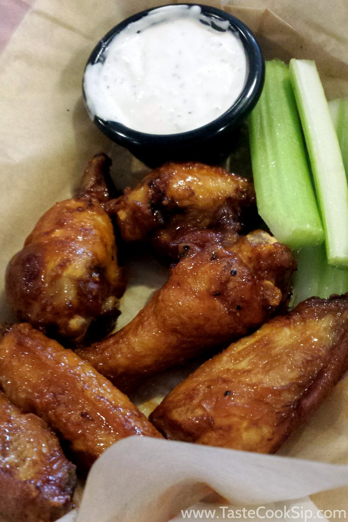 Sweet and spicy sauce is a nice twist to the meaty Buffalo wings. (Order of 6 for $6.99) Ranch or Blue Cheese available.