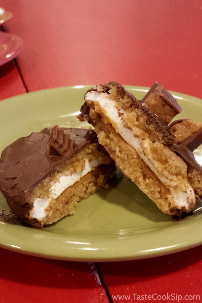 Moon Pies are available in an assortment of flavors.  3 for $3.99 Pictured: one Peanut butter moon pie.