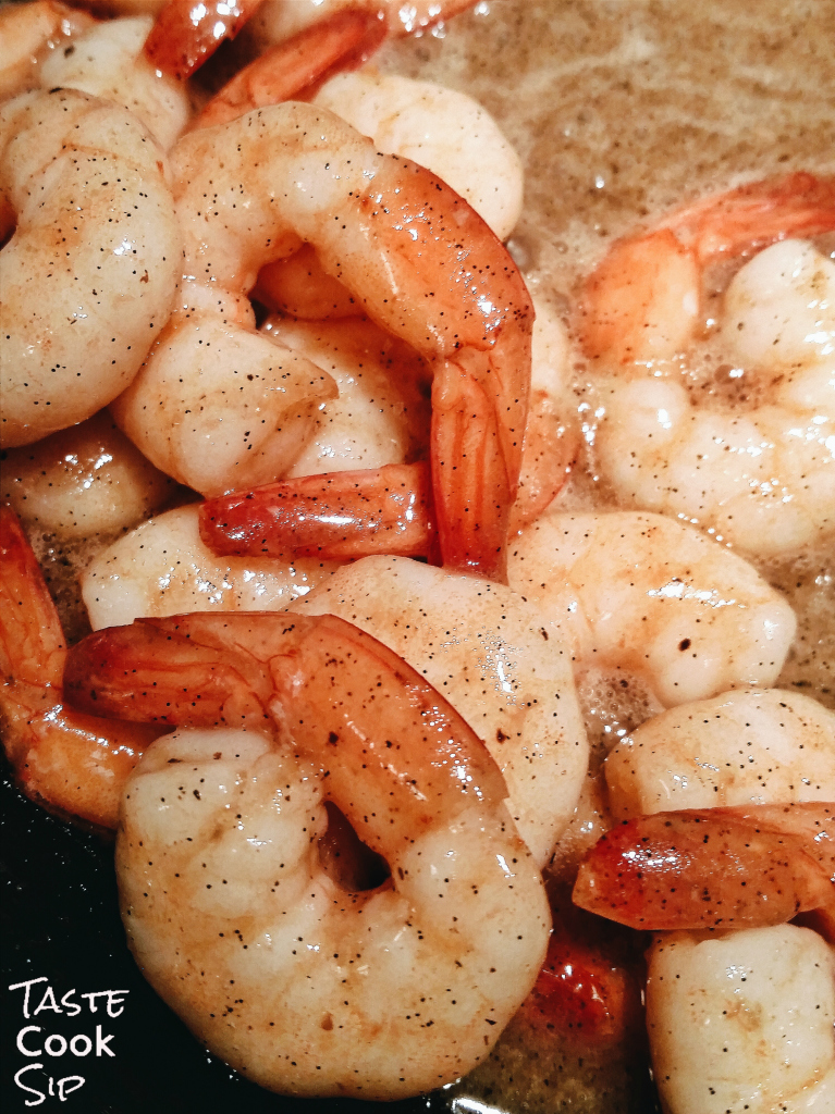 Shrimp poached in Nielsen-Massey Madagascar Bourbon Pure Vanilla Bean Paste and butter.