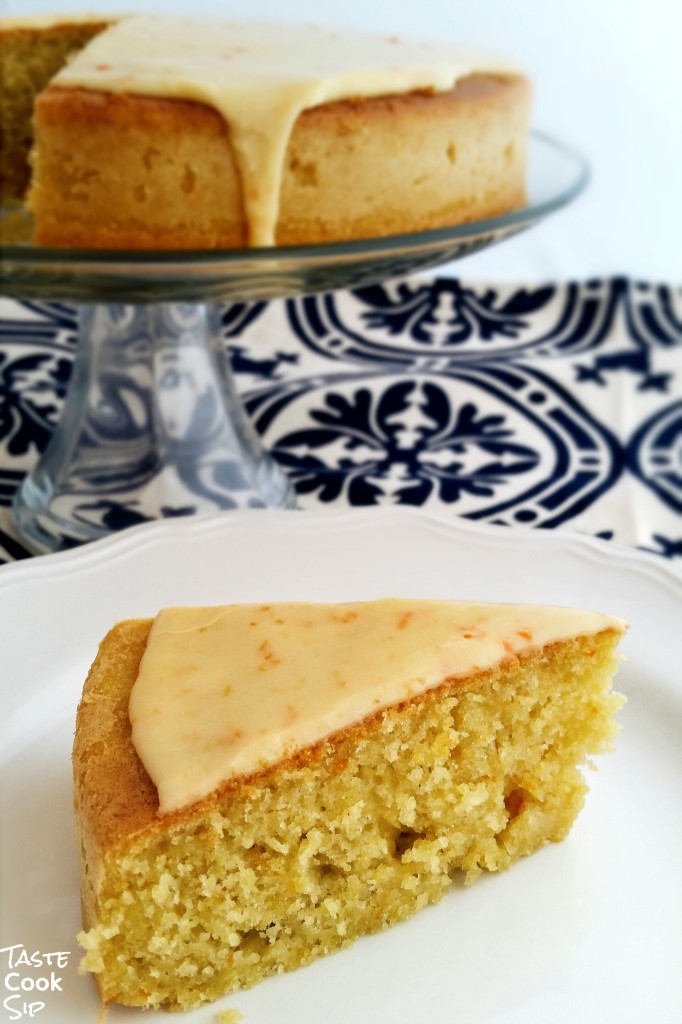 Orange Blossom Olive Oil Cake w Mango Citrus Glaze Taste Cook Sip