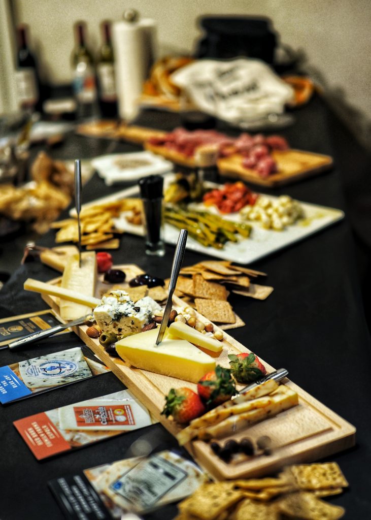 Cheeseboard and appetizers ready for the party