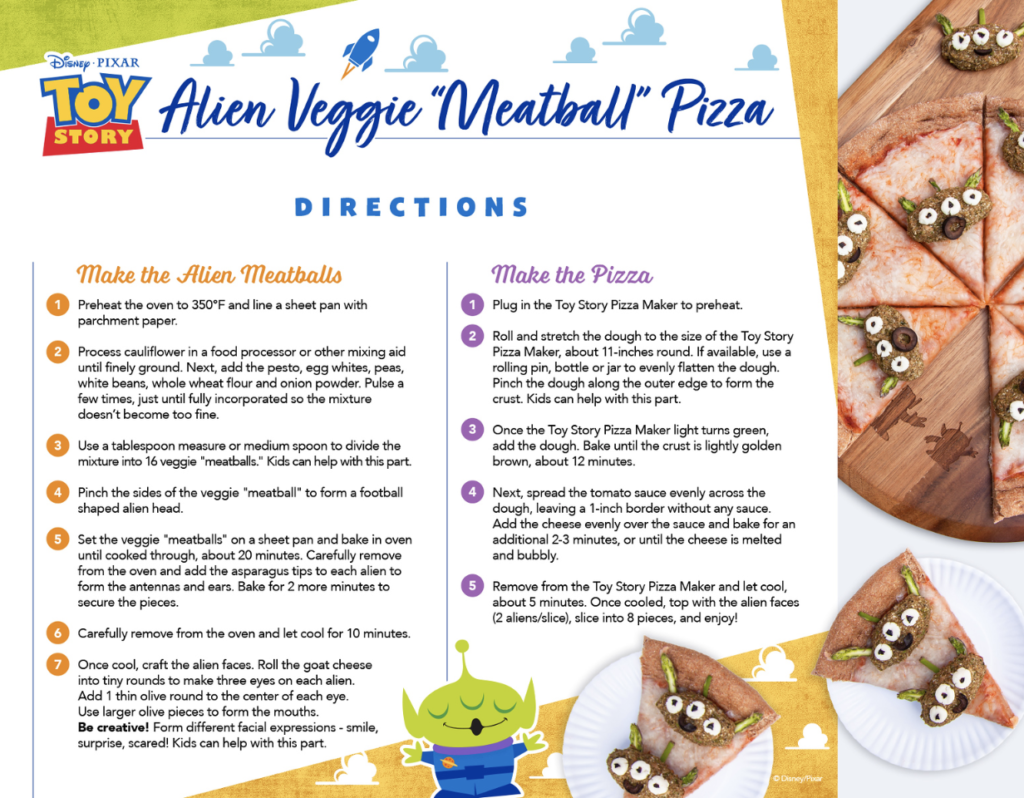 Alien Meatball pizza recipe from Disney for National Pizza Party Day